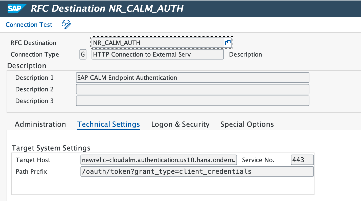 SM59 Configuration A screenshot displaying the SM59 configuration